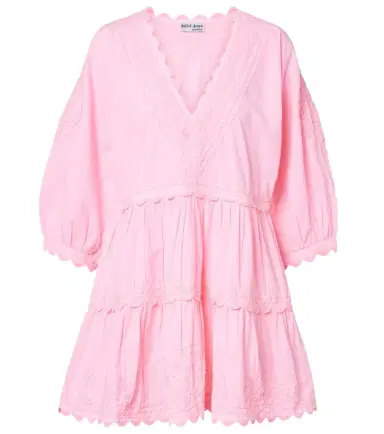 JULIET DUNN Embroidered tiered cotton poplin minidress | Thumbnail 1