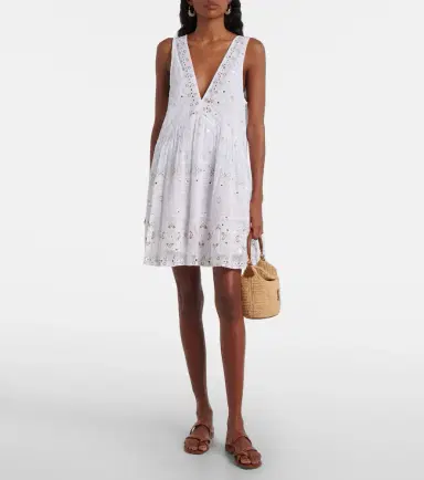 Juliet Dunn Embroidered cotton minidress | Thumbnail 3