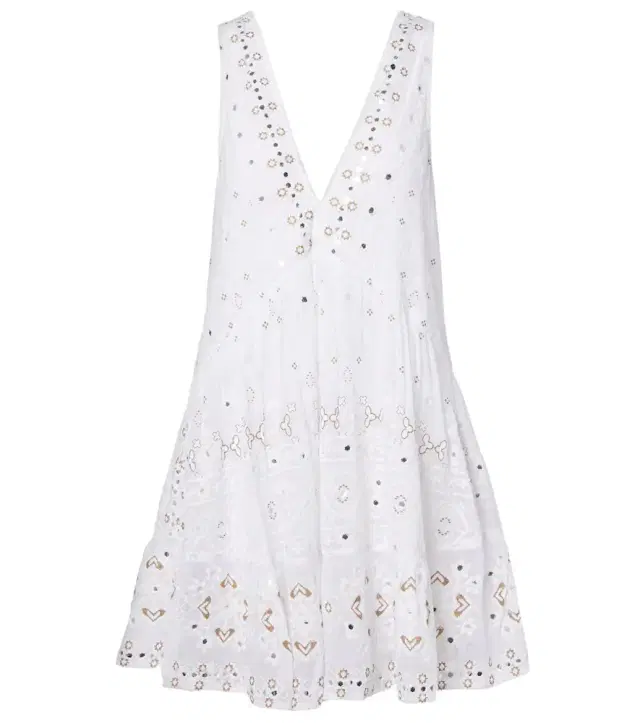Embroidered cotton minidress