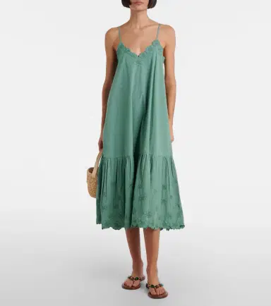 Juliet Dunn Embroidered cotton poplin midi dress | Thumbnail 3 Juliet Dunn Embroidered cotton poplin midi dress | Thumbnail 3
