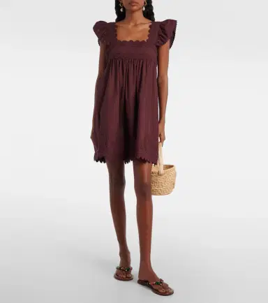 JULIET DUNN Scalloped cotton poplin minidress | Thumbnail 2