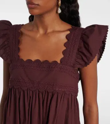 JULIET DUNN Scalloped cotton poplin minidress | Thumbnail 3