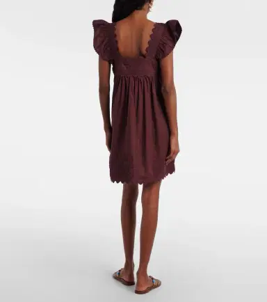 JULIET DUNN Scalloped cotton poplin minidress | Thumbnail 4