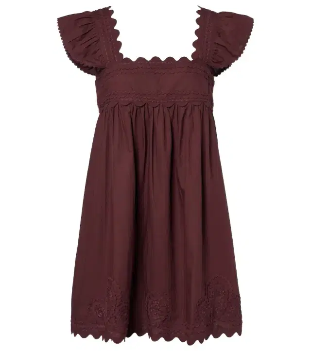 JULIET DUNN Scalloped cotton poplin minidress