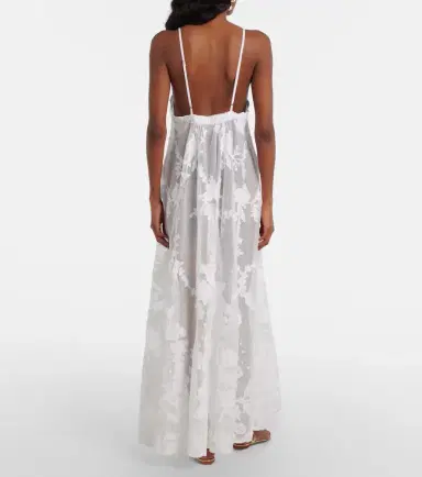 Juliet Dunn Embroidered semi-sheer cotton maxi dress | Thumbnail 2