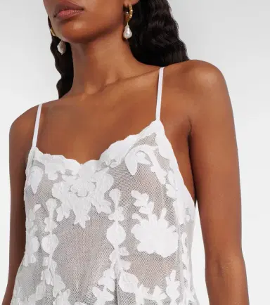 Juliet Dunn Embroidered semi-sheer cotton maxi dress | Thumbnail 3