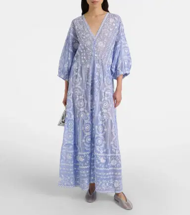 Juliet Dunn Sequined floral cotton maxi dress | Thumbnail 3