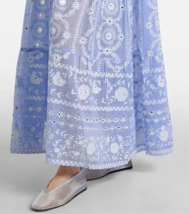 Juliet Dunn Sequined floral cotton maxi dress | Thumbnail 4