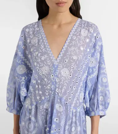 Juliet Dunn Sequined floral cotton maxi dress | Thumbnail 5