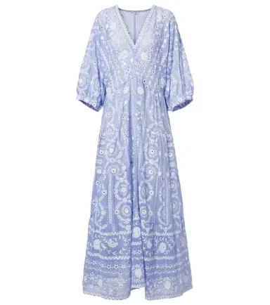 Juliet Dunn Sequined floral cotton maxi dress | Thumbnail 1