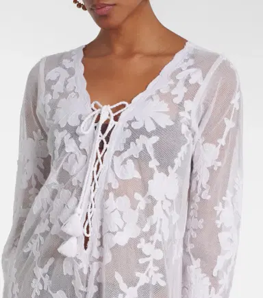 Juliet Dunn Embroidered sheer cotton kaftan | Thumbnail 5