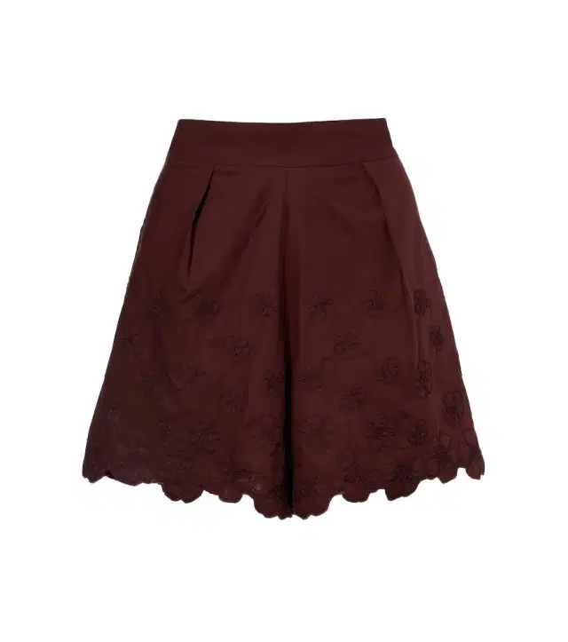 Embroidered floral cotton poplin shorts