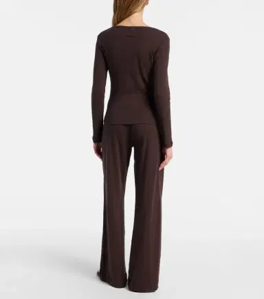 Leset Pointelle cotton wide-leg pants | Thumbnail 2
