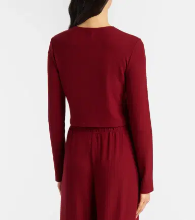 LESET Lauren cropped jersey cardigan | Thumbnail 5
