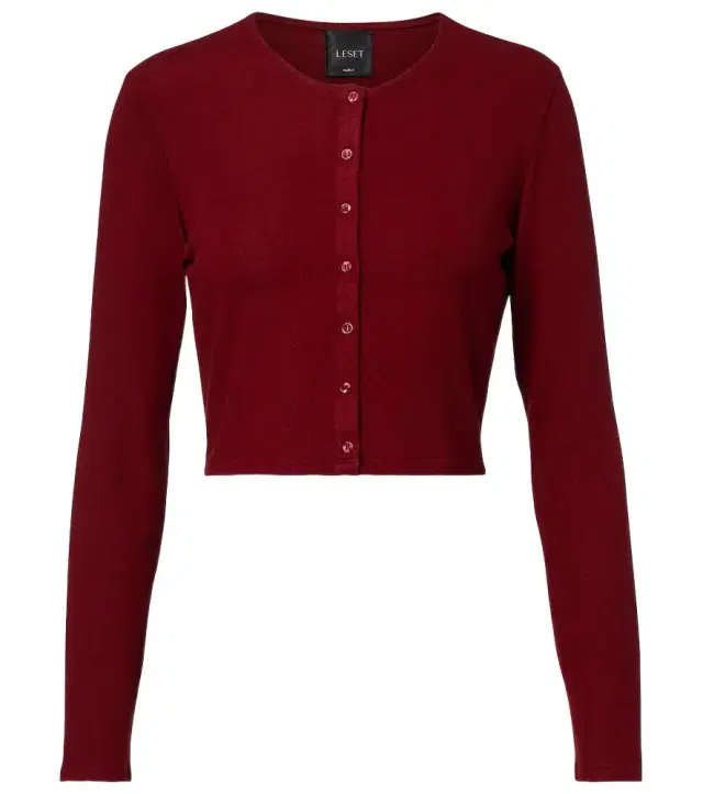 Leset Lauren cropped jersey cardigan