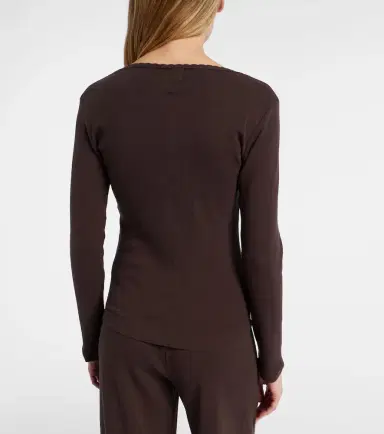 Leset Pointelle cotton T-shirt | Thumbnail 2