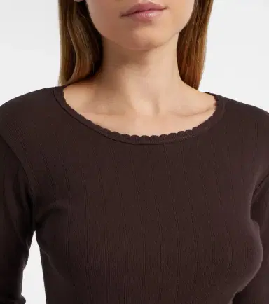 Leset Pointelle cotton T-shirt | Thumbnail 4