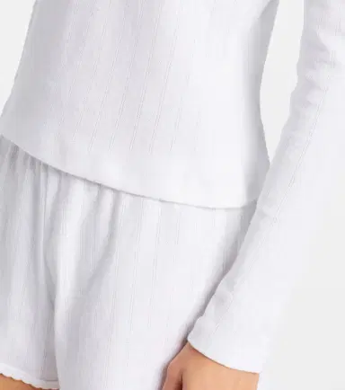 LESET Pointelle cotton Henley shirt | Thumbnail 5 LESET Pointelle cotton Henley shirt | Thumbnail 5