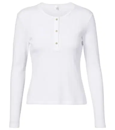 LESET Pointelle cotton Henley shirt | Thumbnail 1 LESET Pointelle cotton Henley shirt | Thumbnail 1