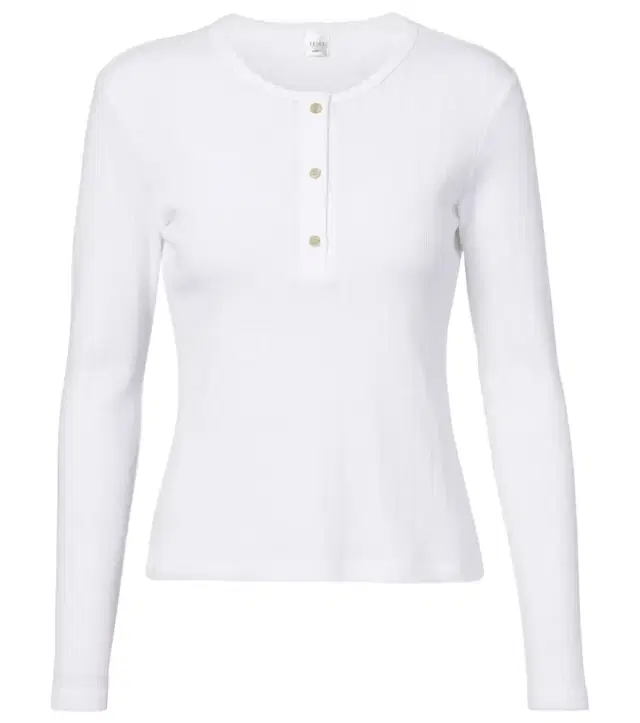 Leset Pointelle cotton Henley shirt