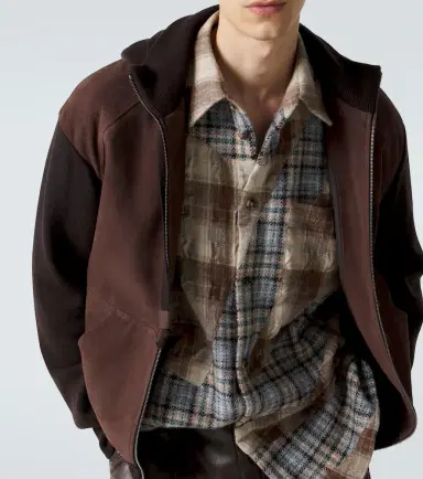 Loewe Paneled suede zip-up hoodie | Thumbnail 2 Loewe Paneled suede zip-up hoodie | Thumbnail 2