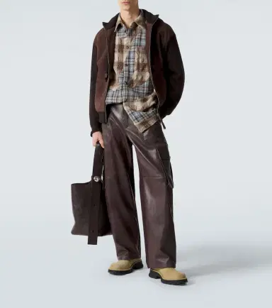 Loewe Paneled suede zip-up hoodie | Thumbnail 4 Loewe Paneled suede zip-up hoodie | Thumbnail 4