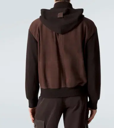 Loewe Paneled suede zip-up hoodie | Thumbnail 5 Loewe Paneled suede zip-up hoodie | Thumbnail 5