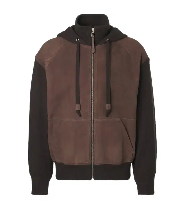 Loewe Paneled suede zip-up hoodie