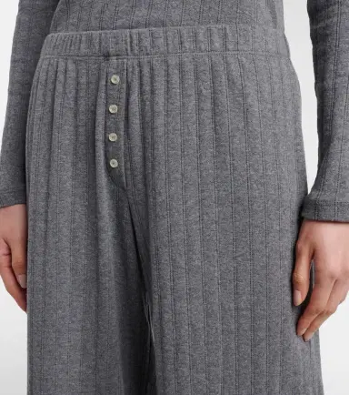 Leset Pointelle cotton wide-leg pants | Thumbnail 3