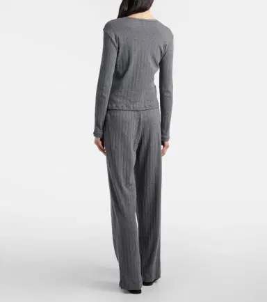 Leset Pointelle cotton wide-leg pants | Thumbnail 5
