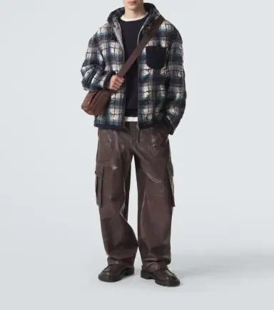 Loewe Plaid wool and linen jacket | Thumbnail 3