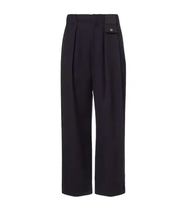 Mid-rise cotton twill wide-leg pants