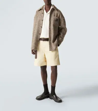 Loewe Anagram leather-trimmed cotton shorts | Thumbnail 2