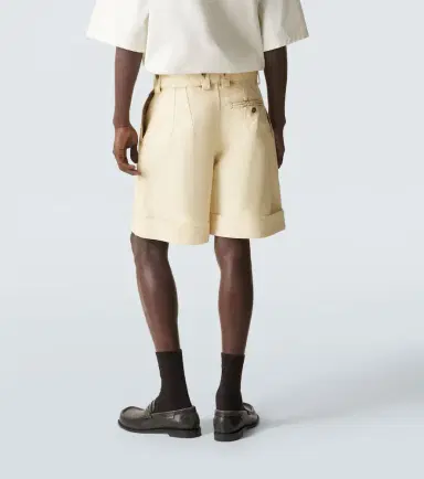 Loewe Anagram leather-trimmed cotton shorts | Thumbnail 4