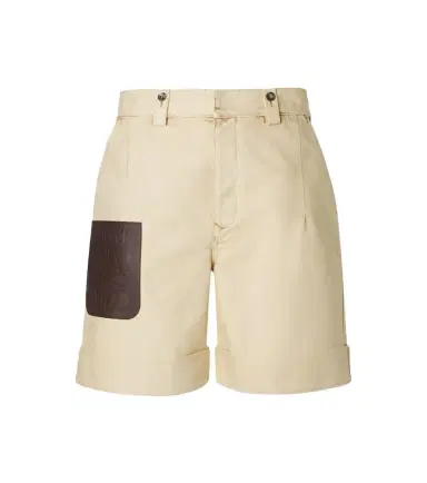Loewe Anagram leather-trimmed cotton shorts | Thumbnail 1