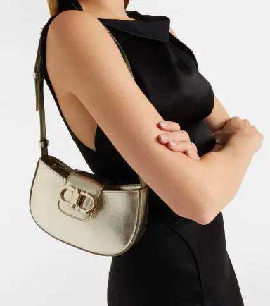 Ferragamo Gabry Mini metallic leather shoulder bag | Thumbnail 4