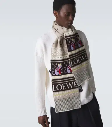 Loewe x Louis Wain wool-blend jacquard scarf | Thumbnail 3 Loewe x Louis Wain wool-blend jacquard scarf | Thumbnail 3