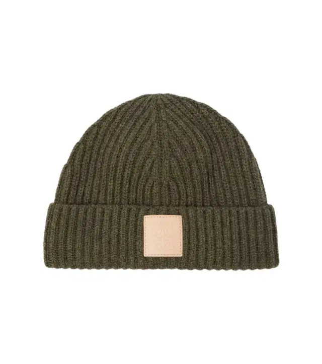Loewe Logo ribbed-knit cashmere beanie
