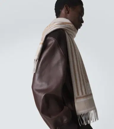 Loewe Anagram wool and cashmere jacquard scarf | Thumbnail 3