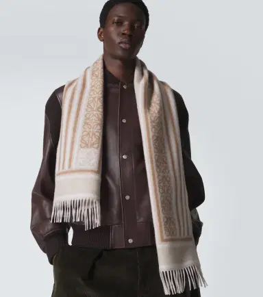 Loewe Anagram wool and cashmere jacquard scarf | Thumbnail 4