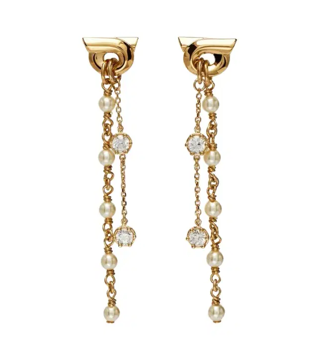 Ferragamo Gancini embellished drop earrings