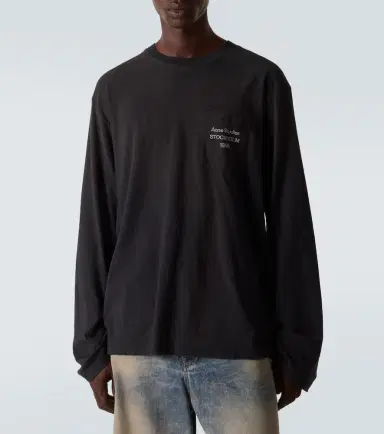 Acne Studios Distressed cotton-blend T-shirt | Thumbnail 2