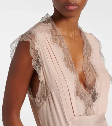 Maison Margiela Belted lace-trimmed midi dress | Thumbnail 4