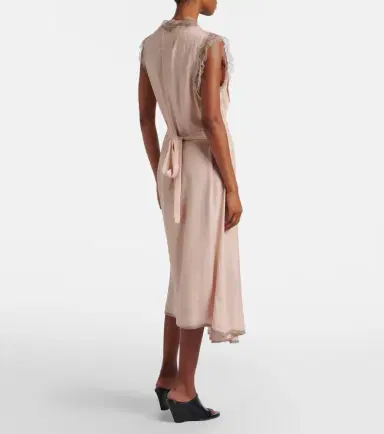 Maison Margiela Belted lace-trimmed midi dress | Thumbnail 5
