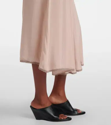 Maison Margiela Belted lace-trimmed midi dress | Thumbnail 6