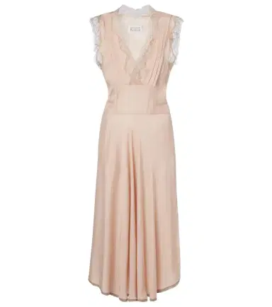 Maison Margiela Belted lace-trimmed midi dress | Thumbnail 1