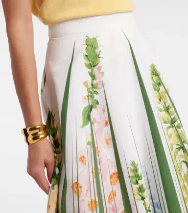Oscar de la Renta Floral cotton-blend poplin midi skirt | Thumbnail 2
