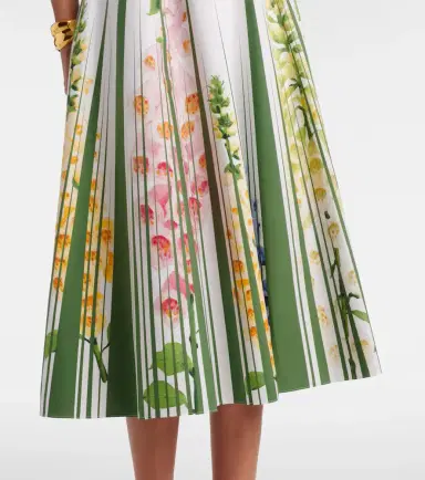 Oscar de la Renta Floral cotton-blend poplin midi skirt | Thumbnail 5
