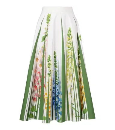 Oscar de la Renta Floral cotton-blend poplin midi skirt | Thumbnail 1