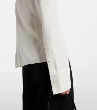 Oscar de la Renta Lace-trimmed silk-blend georgette blouse | Thumbnail 6